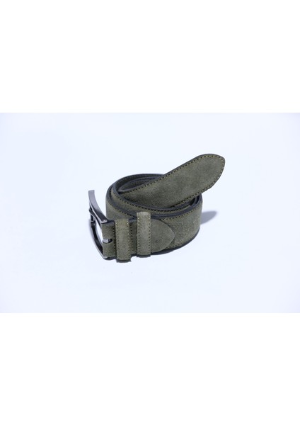 %100 Deri 3.5 cm Tbk 025 Süet Haki Yeşil
