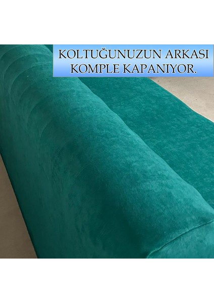 Süet Detaylı Angora Kumaş 3lü Komple Giydirme Kanepe & Çekyat, Bohem, Porto, Vb. Model Koltuk Kilifi