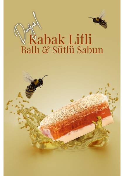 Doğal Kabak Lifli Ballı Sütlü Sabun 120 gr