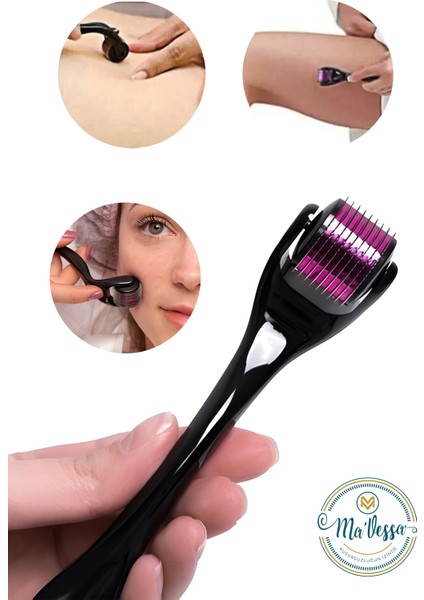 Titanyum Uçlu 1 mm 540 Iğneli Dermaroller Yüz ve Vücut Yenileme Masaj Aleti