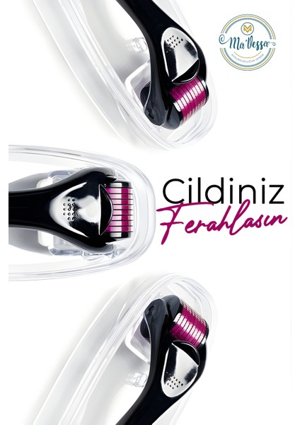 Titanyum Uçlu 1 mm 540 Iğneli Dermaroller Yüz ve Vücut Yenileme Masaj Aleti