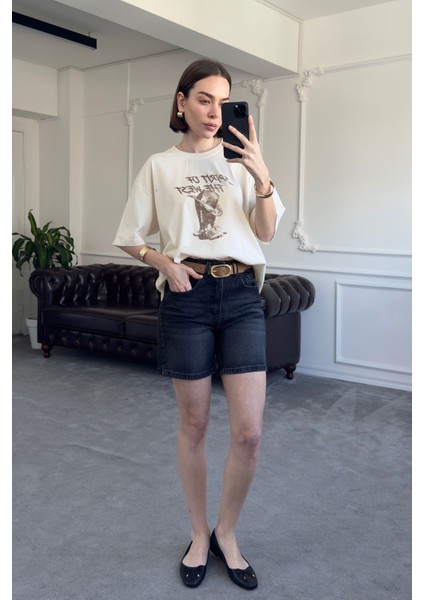 Regular Premium Denim Şort- Gri modelleri