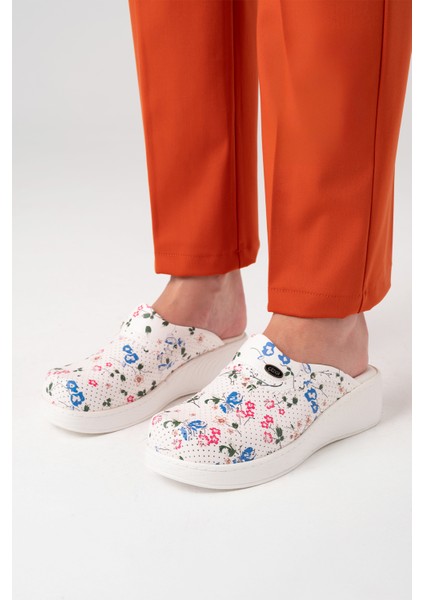 Çiçekli Plus Prestij Kadın Sabo Terlik Ortopedik Doktor Hemşire Hastane Terliği modelleri