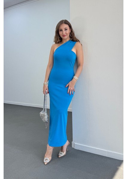 Eftelya Tek Omuz Kalem Likralı Midi Elbise modelleri
