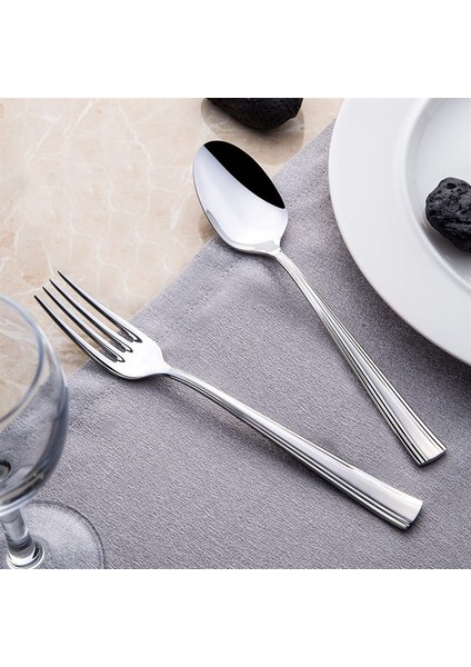 Katre Sade 6 Kişilik 30 Parça Kutulu Çatal Kaşık Takımı