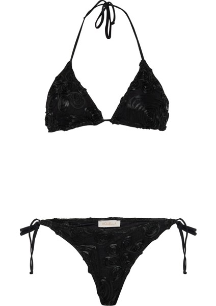 Güpür Dantel Siyah Bikini Takım