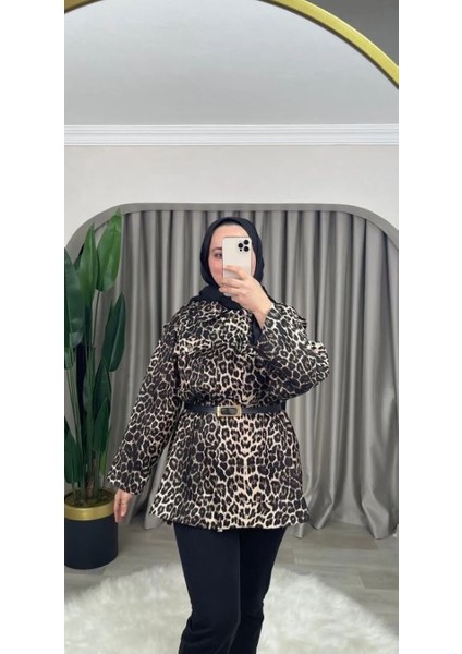 Namur Kemerli Astarlı Leopar Ceket fiyatları