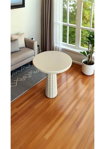 Doğal Ahşap Mantar Yan Sehpa Tekli Model – Krem Renk fiyatları