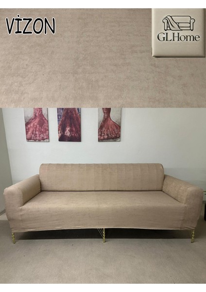 Süet Detaylı Angora Kumaş 3lü Komple Giydirme Kanepe & Çekyat, Bohem, Porto, Vb. Model Koltuk Kilifi modelleri