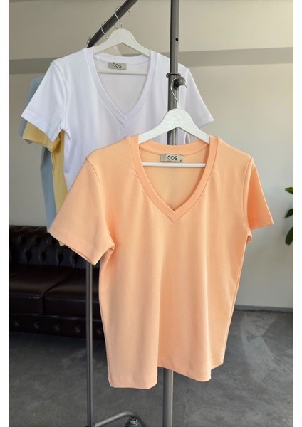 V Yaka Premium Tshirt- Somon