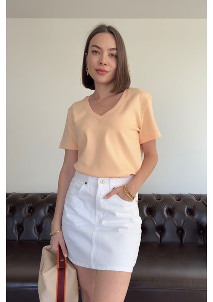 V Yaka Premium Tshirt- Somon modelleri