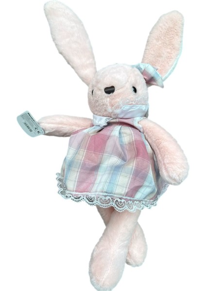 Kulaklı Elbiseli Tavşan Uyku Arkadaşım Peluş Oyuncak 55 cm
