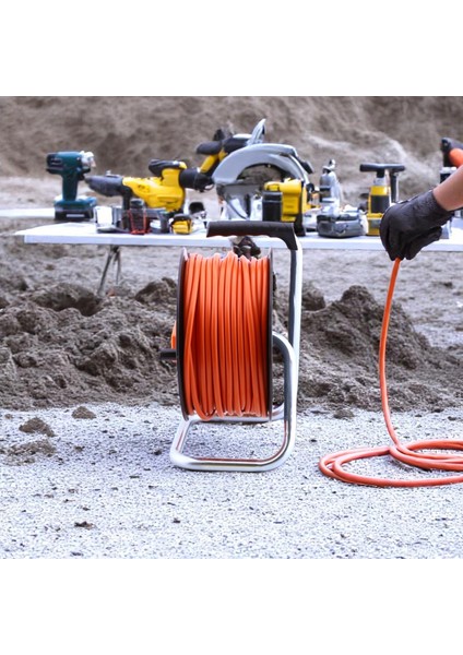 Seyyar Makaralı Cca Uzatma Kablosu 3x2.5 mm 40 Metre Termal Sigortalı Plastik 4 Prizli Monofaze indirimleri