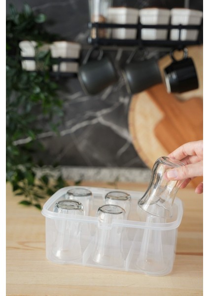 Turuncu Çay Bardağı Saklama ve Taşıma Kutusu - Seyahat ve Piknik Için Ideal