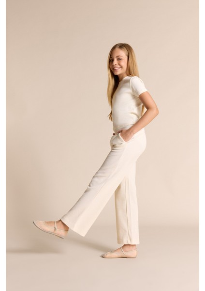 Kız Çocuk Wide Leg Waffle Cepli Geniş Paça Pantolon E8293A825AU fiyatları