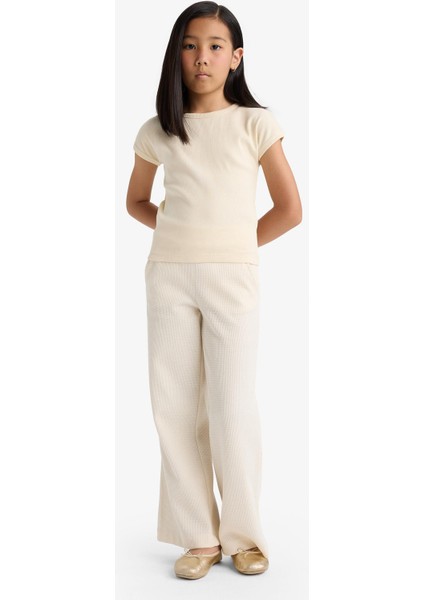 Kız Çocuk Wide Leg Waffle Cepli Geniş Paça Pantolon E8293A825AU indirimleri