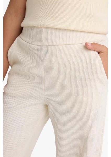 Kız Çocuk Wide Leg Waffle Cepli Geniş Paça Pantolon E8293A825AU