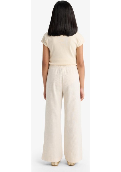 Kız Çocuk Wide Leg Waffle Cepli Geniş Paça Pantolon E8293A825AU