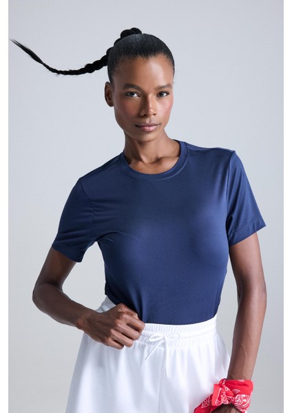 Fit Standart Fit Bisiklet Yaka Sporcu Basic Düz Kısa Kollu Tişört D2296AX25AU