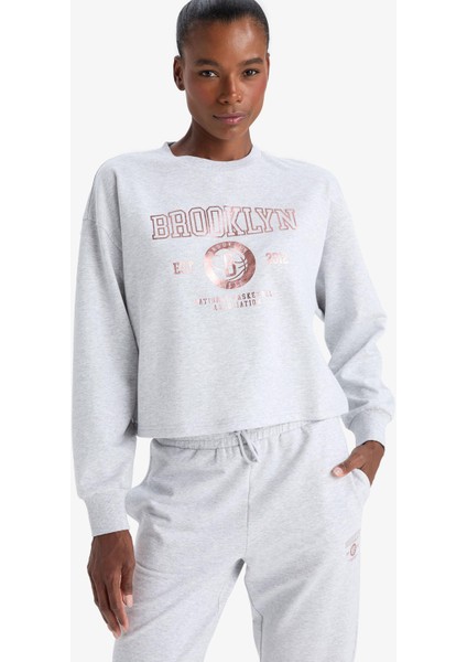 NBA Brooklyn Nets Bisiklet Yaka Sporcu Sweatshirt E8863AX25AU modelleri