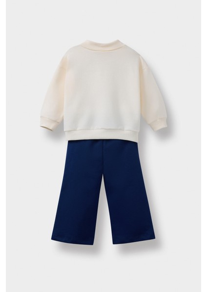 Kız Bebek 2'li Takım Baskılı İçi Yumuşak Tüylü Okul Sweatshirt Eşofman Altı F3744A525AU indirimleri