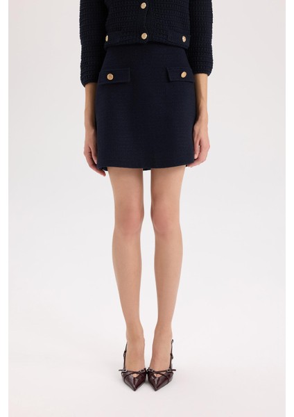 A Kesim Normal Bel Astarlı Tweed Mini Etek B0692AX24AU indirimleri