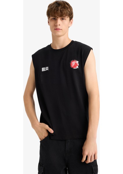 Boxy Fit Baskılı Bisiklet Yaka Atlet G0020AX25HS fırsatları