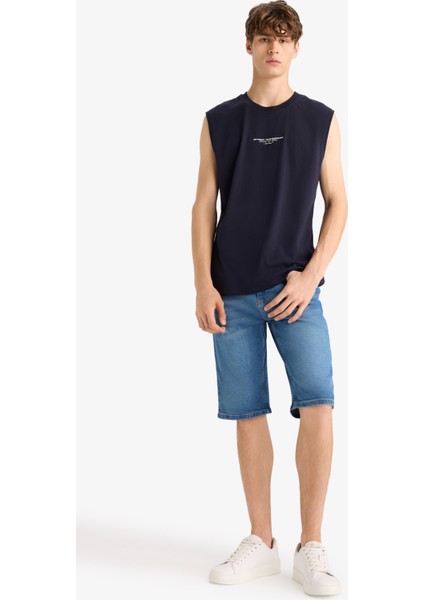 Boxy Fit Baskılı Bisiklet Yaka Atlet G0021AX25HS fiyatları