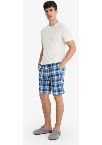 Regular Fit Kareli Cepli Şort Pijama Altı E7190AX25HS