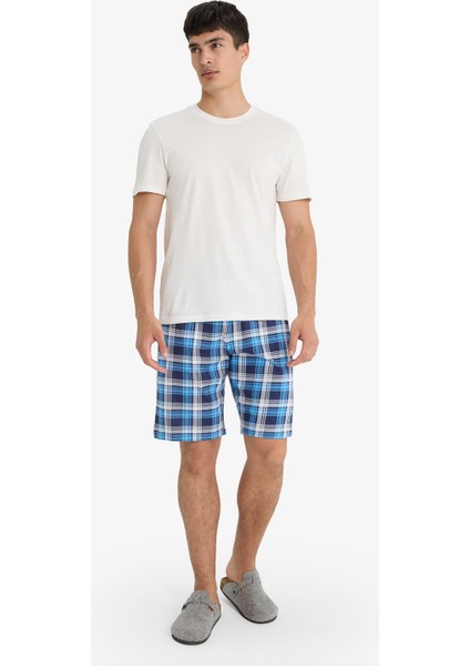 Regular Fit Kareli Cepli Şort Pijama Altı E7190AX25HS fiyatları