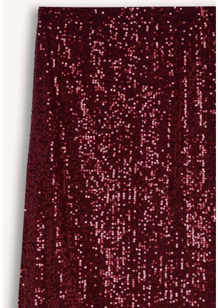 A Kesim Normal Bel Payetli Kumaş Maxi Etek E2440AX24WN