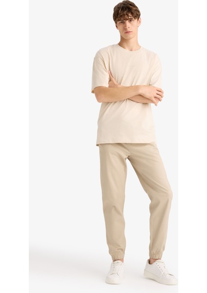 %100 Pamuk Jogger Slim Fit Dar Kesim Beli Bağcıklı Gabardin Pantolon D8607AX25SP indirimleri