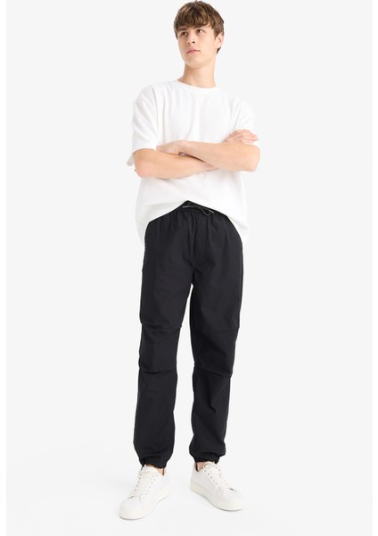 %100 Pamuk Wide Leg Beli Bağcıklı Lastikli Paraşüt Jogger Pantolon E8729AX25AU modelleri