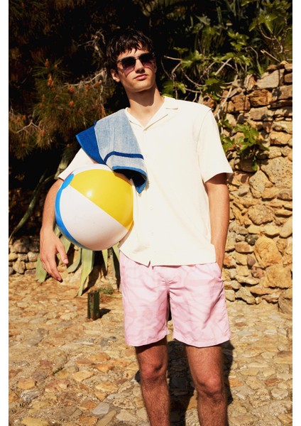 Relax Fit Apaş Yaka Yazlık Kısa Kollu Gömlek D7313AX25SP