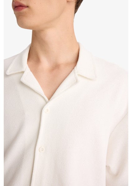 Relax Fit Apaş Yaka Yazlık Kısa Kollu Gömlek D7313AX25SP