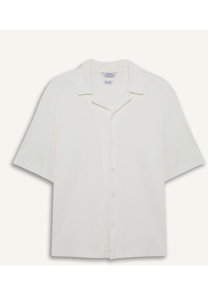 Relax Fit Apaş Yaka Yazlık Kısa Kollu Gömlek D7313AX25SP