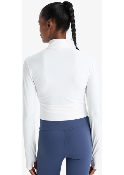 Fit Slim Fit Dar Kesim Dik Yaka Baskılı Ultra Esnek Fermuarlı Hırka E7717AX25AU