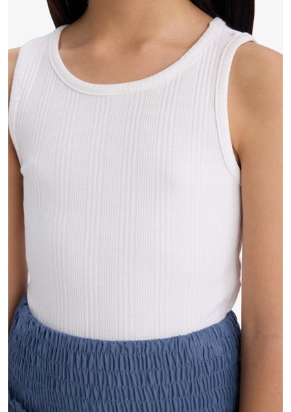 Kız Çocuk Bisiklet Yaka Basic Düz Atlet Z7815A625HS