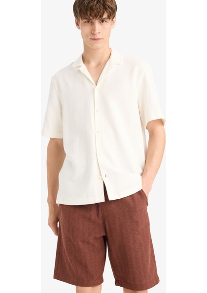 Regular Fit Jakarlı Bermuda Şort E0807AX25SM modelleri