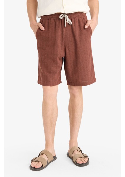 Regular Fit Jakarlı Bermuda Şort E0807AX25SM indirimleri