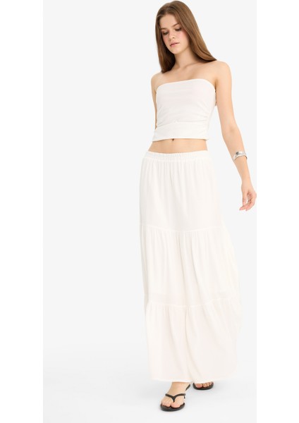 Yüksek Bel Krinkıl Viskon Maxi Etek D5033AX25AU modelleri