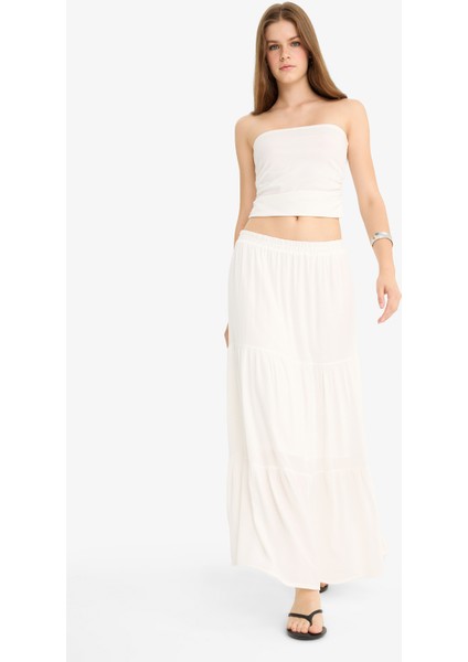 Yüksek Bel Krinkıl Viskon Maxi Etek D5033AX25AU fırsatları