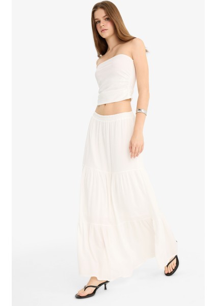 Yüksek Bel Krinkıl Viskon Maxi Etek D5033AX25AU indirimleri