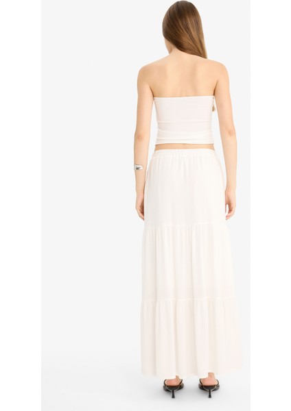 Yüksek Bel Krinkıl Viskon Maxi Etek D5033AX25AU