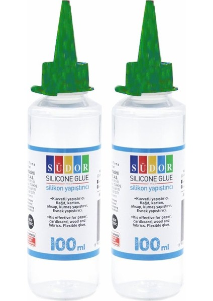 Sıvı Silikon 100 ml 2 Adet Südor Sıvı Silikon Yapıştırıcı Şeffaf Esnek Yapıştırıcı