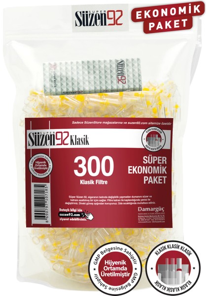 Klasik Ekonomik Paket 300 Adet Sigara Filtresi