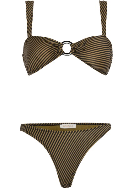 Tokalı Haki Straplez Bikini