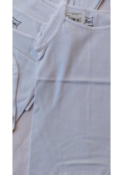 Kız Çocuk Askılı Saten Biyeli Beyaz Atlet 0187- 6 Adet fiyatları