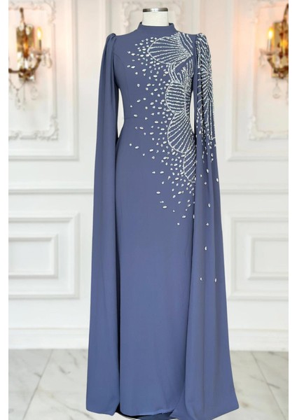 Hüsna Abiye Elbise Indigo