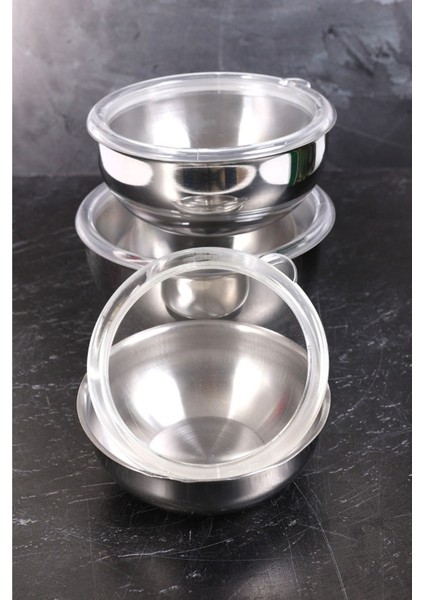 Büyük Boy 3'lü Saklama Kabı Seti, 14-16-18 Cm, Şık ve Kullanışlı Gri Renk fiyatları